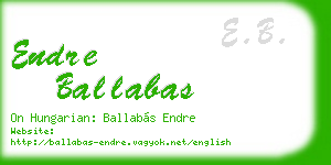 endre ballabas business card